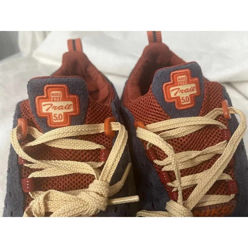 *SOLD* Nike Free Run Trail Sz 11 Thunder Blue/Orange-Cinnabar (CW5814-400) Men’s - Picture 4 of 5